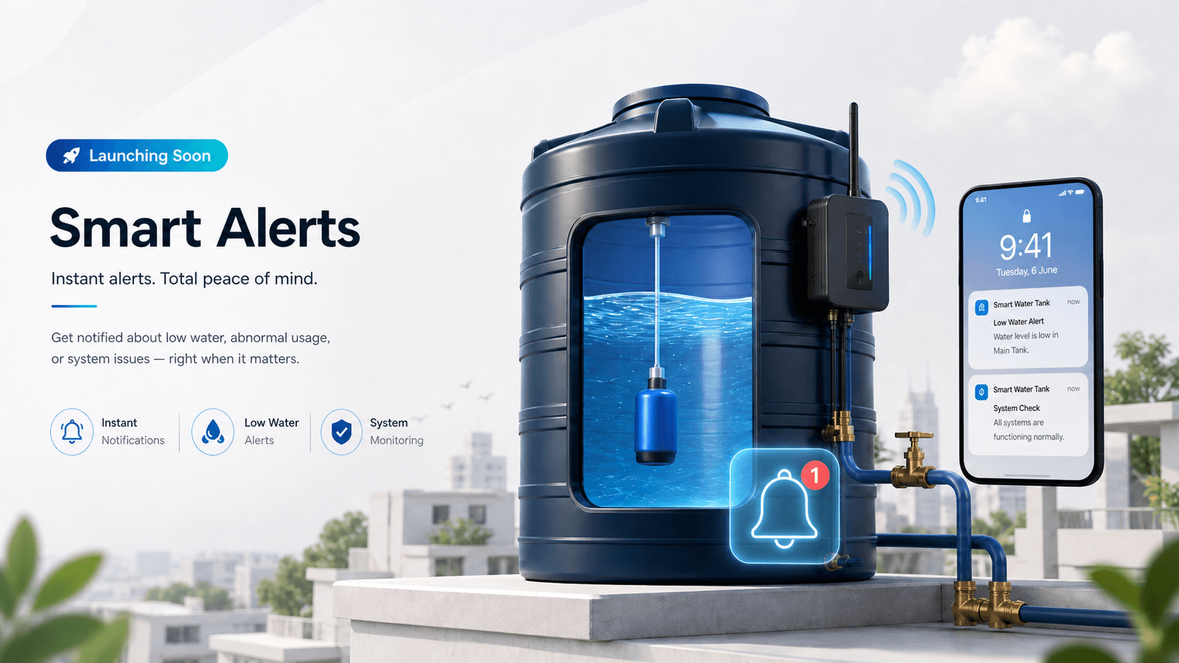 Smart alerts — Total peace of mind.